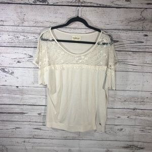 Denim & Supply by Ralph Lauren Lace Ivory Top Sz L